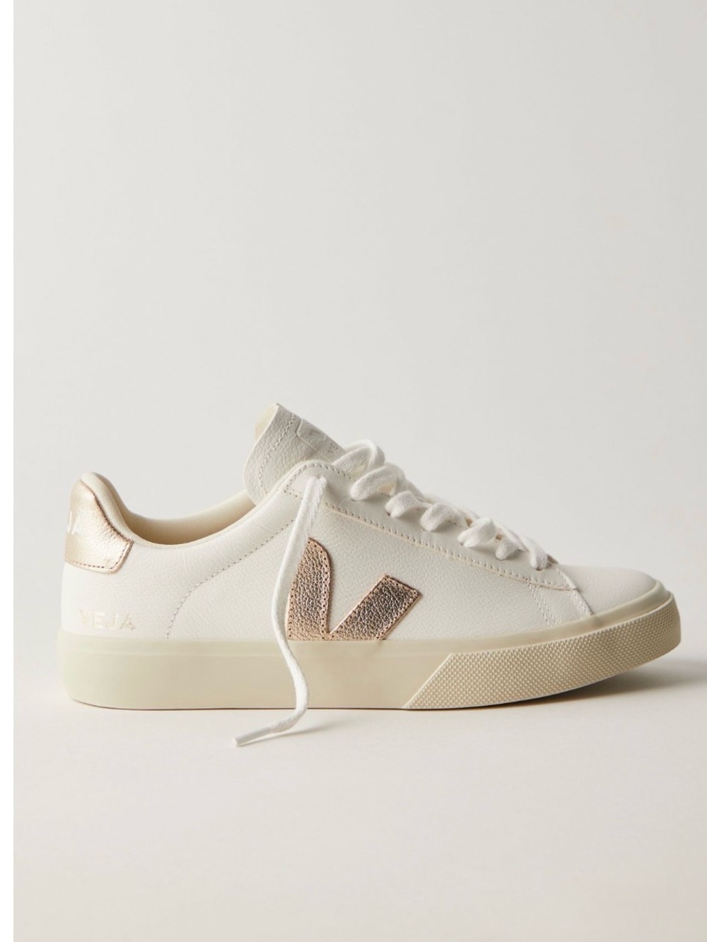 Veja Sneakers Esplar White Leather Rose Gold Low Top Lace Up